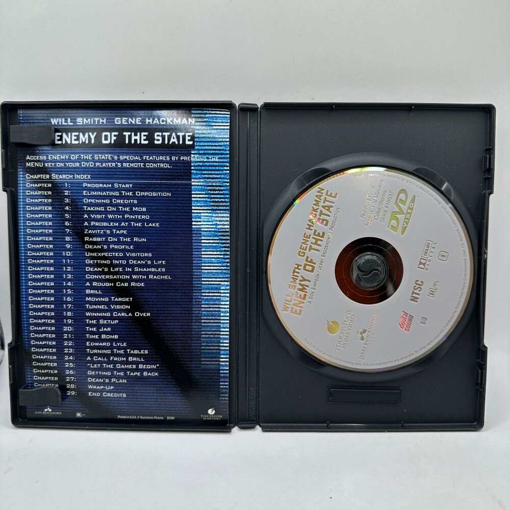 Enemy of the State DVD Movie Rated R Touchstone NTSC Widescreen Will Smith - Picture 4 of 4